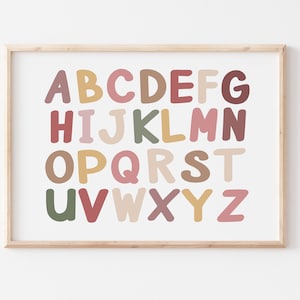 Alphabet Wall Art Kids Wall Art ABC Boho Printable Kids art Instant Download Nursery Printable Art Kids Room Play Room Wall Decor Printable