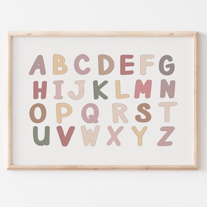 Alphabet Poster Printable ABC for kids Room Instant Download Wall Decor Nursery Print Playroom Art Classroom Decor Educational English ABC