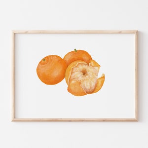 Painted Tangerine, Kitchen décor, Wall Decor, Watercolor Painting, Decoration, Citrus, Botanical, Watercolor Home Art, Digital, Printable