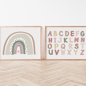 Set of ABC & Rainbow Instant Download Kids Room Art Printable Nursery Room Kids Playroom Nursery Wall Art Alphabet Wall Decor Kids Alphabet