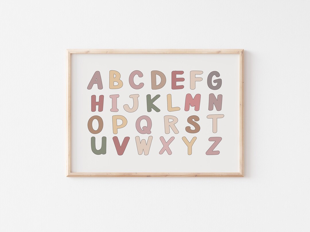 Alphabet Poster Printable ABC for Kids Room Instant Download Wall Decor ...