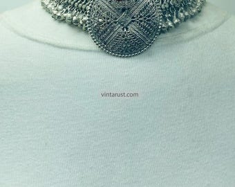 Afghan Kuchi Choker: Silver Bells, Statement Piece, Tribal Jewelry