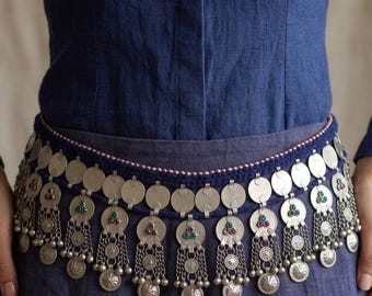 Vintage Kuchi Coins Belt: Tribal Handmade Belly Dance Belt