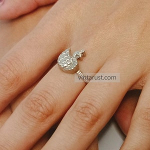 Handmade Tribal Silver Adjustable Ring, Unique Ethnic Jewelry for Women, Boho Chic Statement Ring