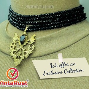 Black Jewelry Set, Black Beads With Motif Jewelry Set, Dangling Motif Choker Necklace With Studs Earrings, Ethnic Jewelry Set, Handmade