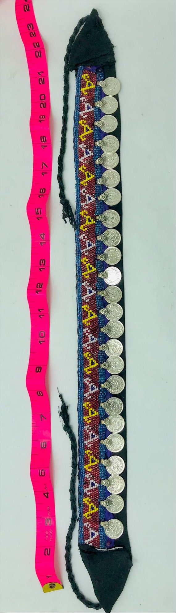 Vintage Tribal Belly Dance Belt: Multicolor Beaded Coin Belt  display picture 2