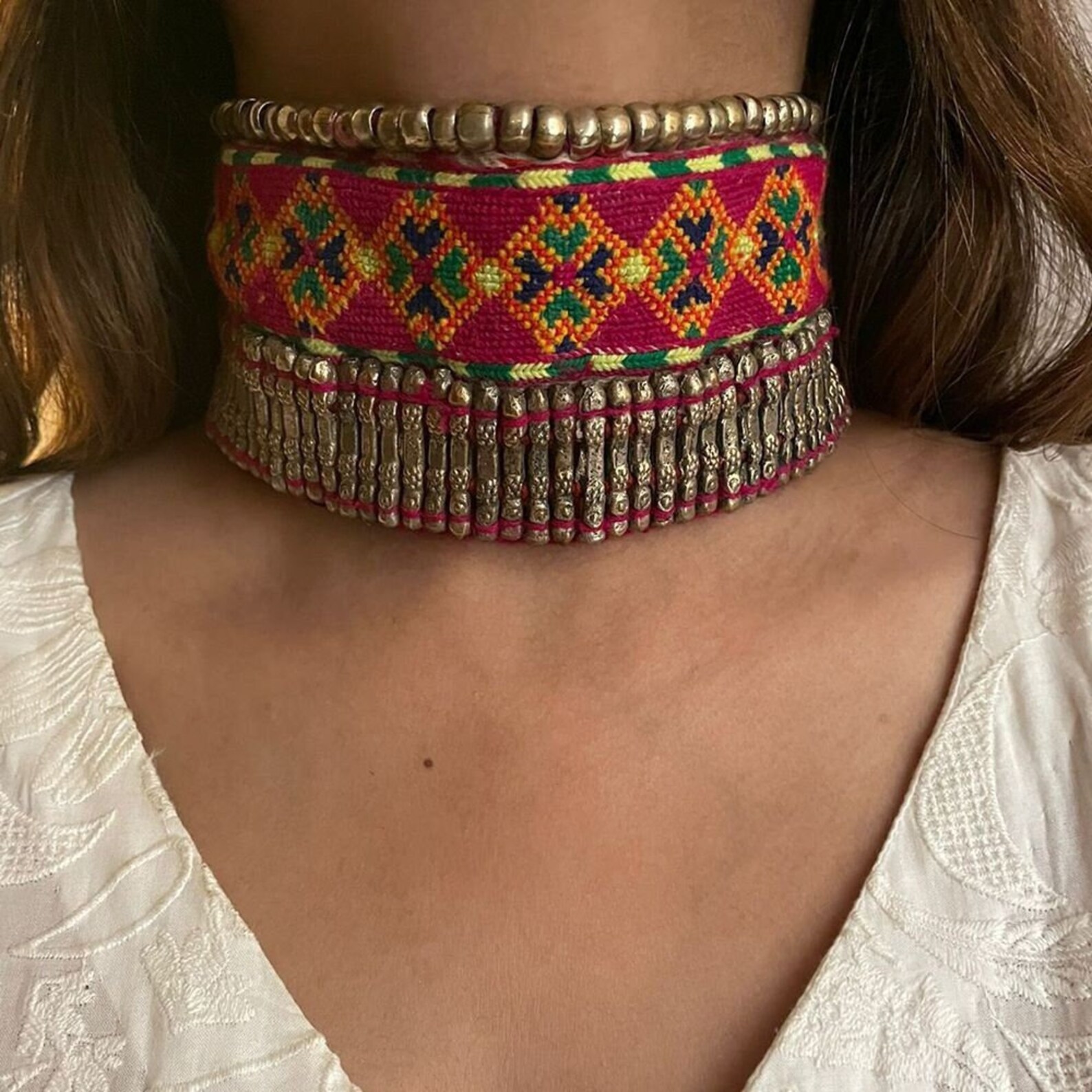 Afghan Classic Choker Vintage Handmade Afghan Choker Etsy