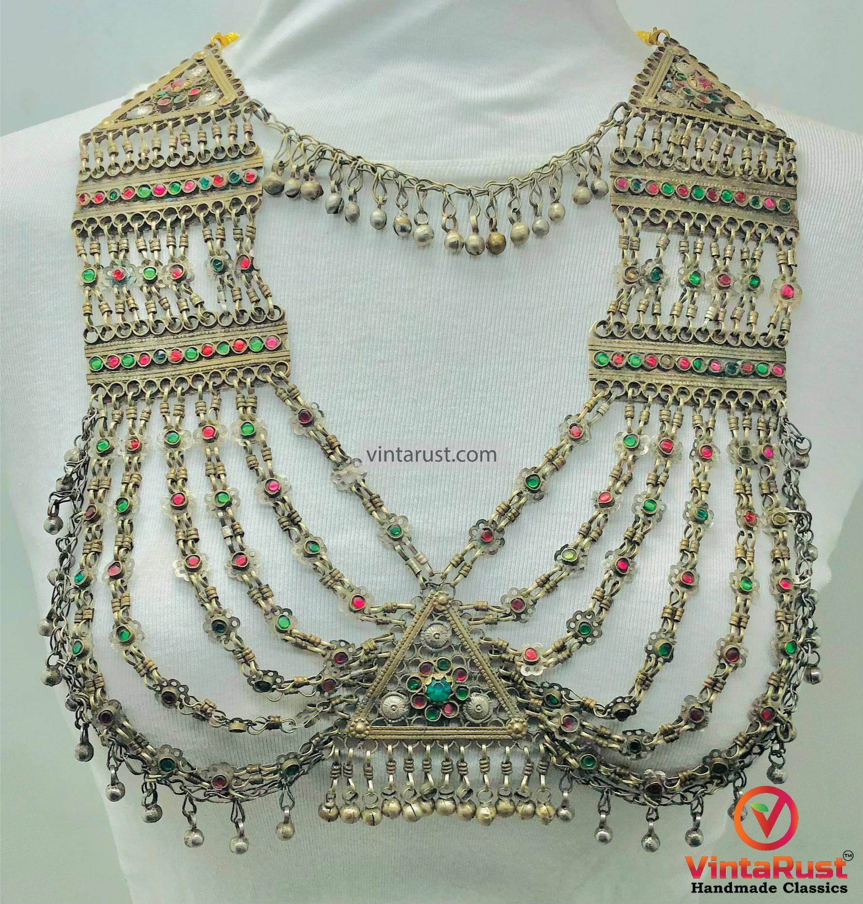 COLLIER SAUTOIR Vintage en Métal Doré & Pendentif Breloques grigri EUR