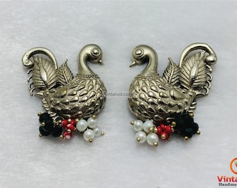 Peacock Style Vintage Earrings:  Unique Bird Earrings