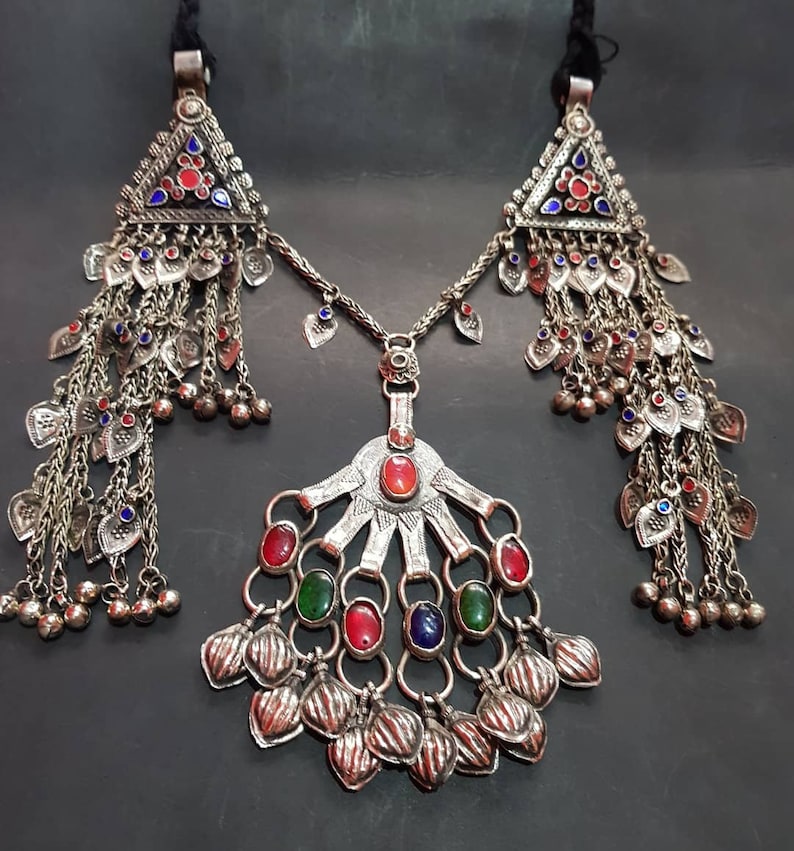 Kuchi Jewelry Handmade Necklace Afghan Ethnic Jewelry Afghan Pendant Necklace With Bells