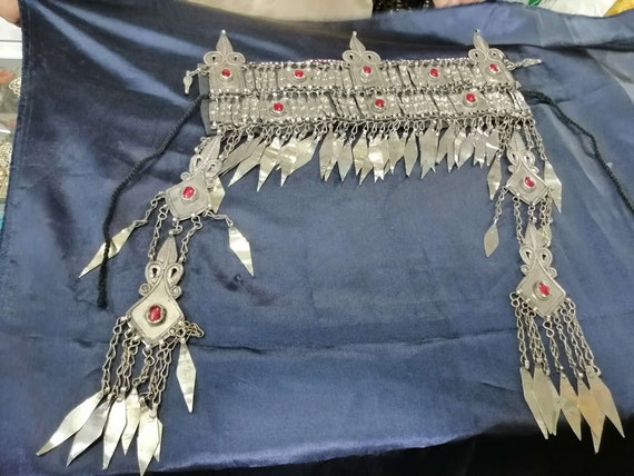 Vintage Turkman Kuchi Matha Patti: Tribal Headpiece With  display picture 3