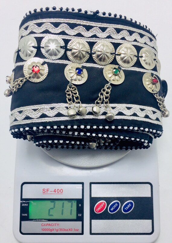 Vintage Afghan Belly Dance Belt: Tribal Boho Belt with Bells Amazon.com: Duel On Jewel Antique Kuchi Women main image 4