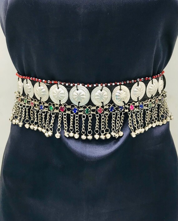 Tribal Belly Dance Belt With Dangling Bells, Handm