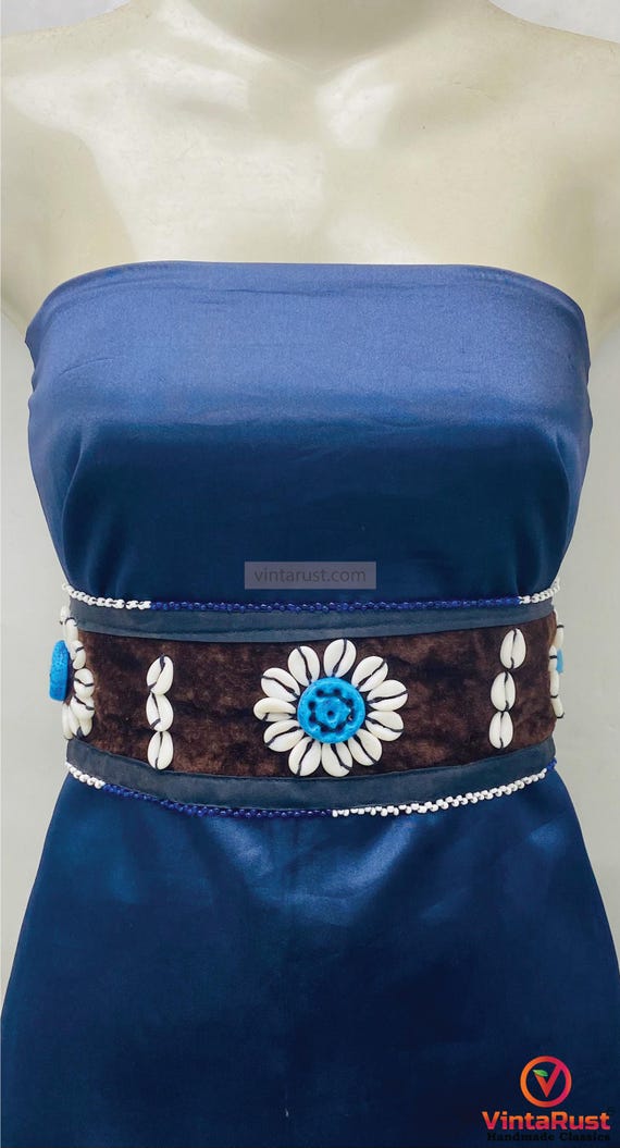 Boho Gypsy Shell Belt: Vintage Kuchi Festival Statement Belt Boho Gypsy Shell Belt: Vintage Kuchi Festival Statement Belt  main image 3