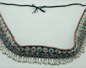 Handmade Kuchi Belly Dance Belt: Tribal Coins, Bells, Multicolor Stones Kuchi Afghan Belt With Vintage Coins, Tribal Handmade Belt  main image 4