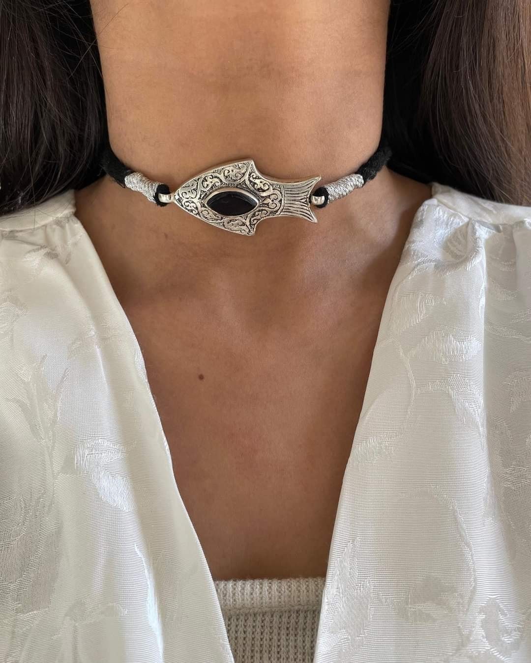 Antique Choker Collar Necklace Solid Sterling Silver Neck Etsy