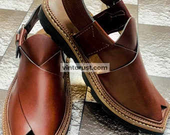 Premium Quality Sandals, Handmade Leather Men Shoes, Peshawari Kaptaan Chappal, Traditional Footwear, Comfortable and Stylish Shoes