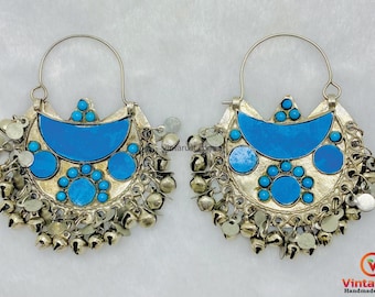 Traditional Kuchi Tribal Earrings; Handmade Afghan Statement Jewelry
