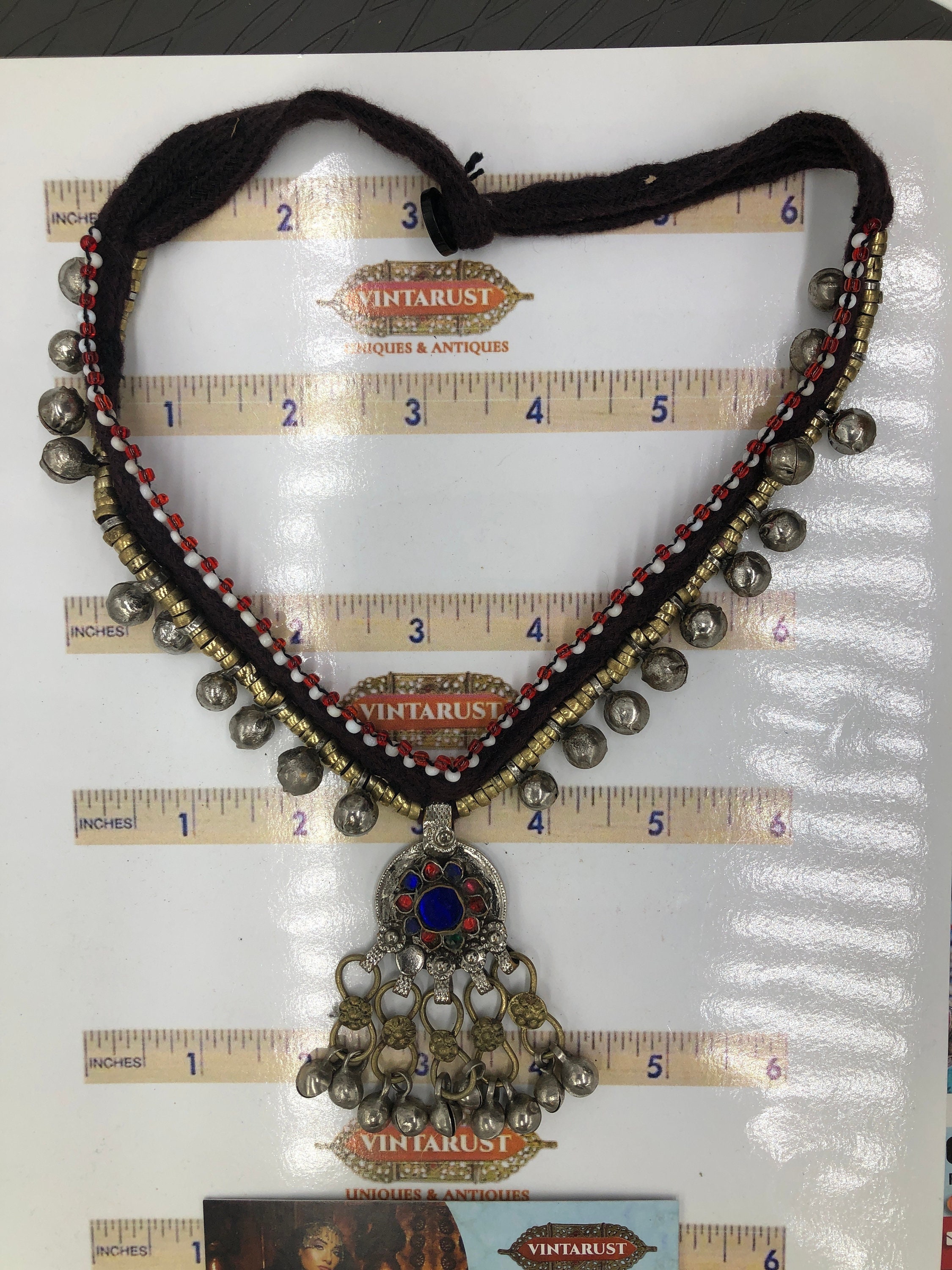 ヴィンテージ クチペンダントネックレス：アフガニスタンのベル、民族