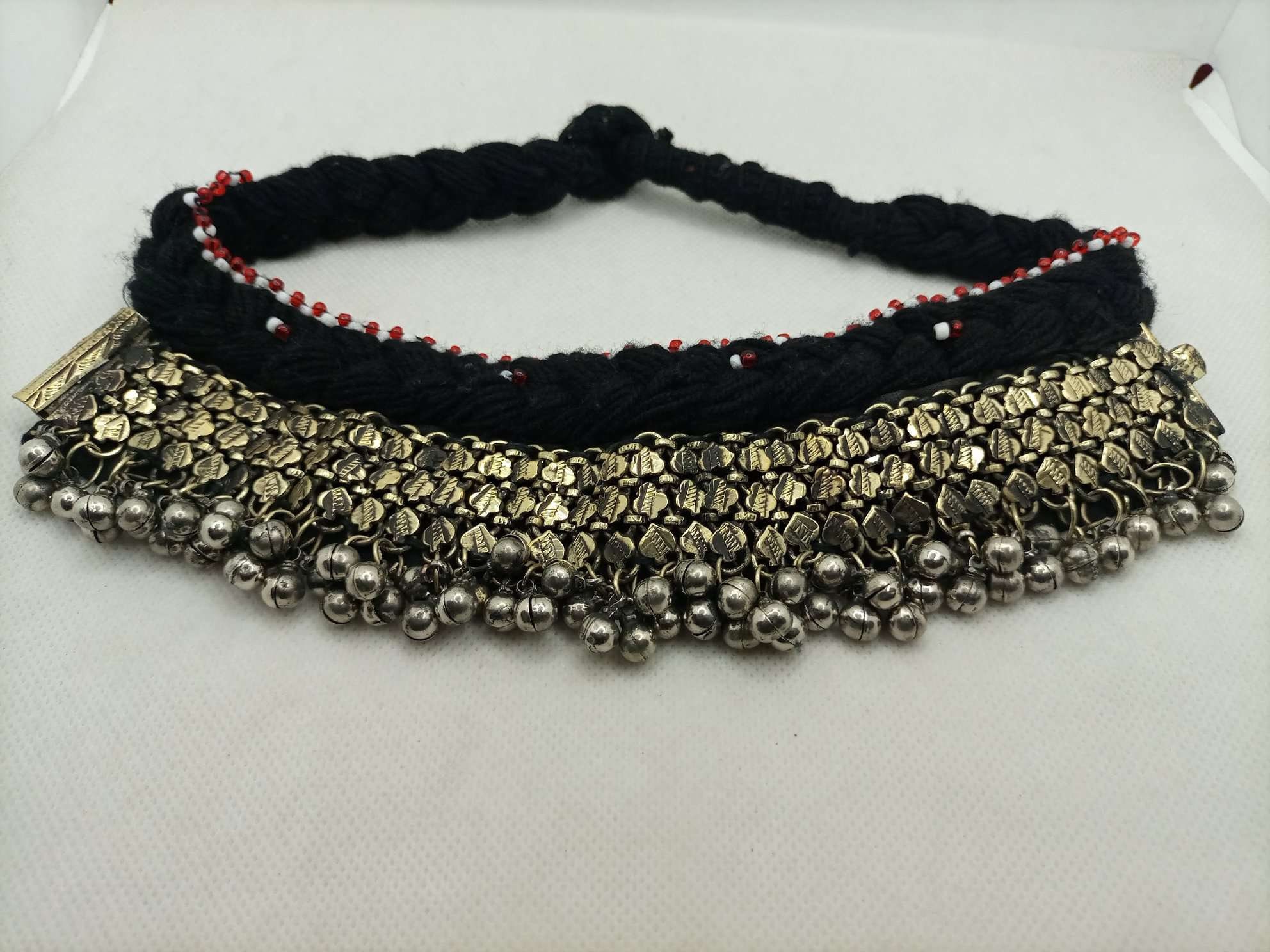 アフガニスタン　クチ　チョーカー ヴィンテージ クチ チョーカー ネックレス：アフガニスタンのシルバー