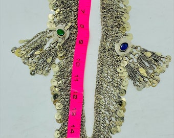 Tribal Silver Kuchi Belly Belt, Gypsy Tassel Belly Chain - Etsy display picture 1