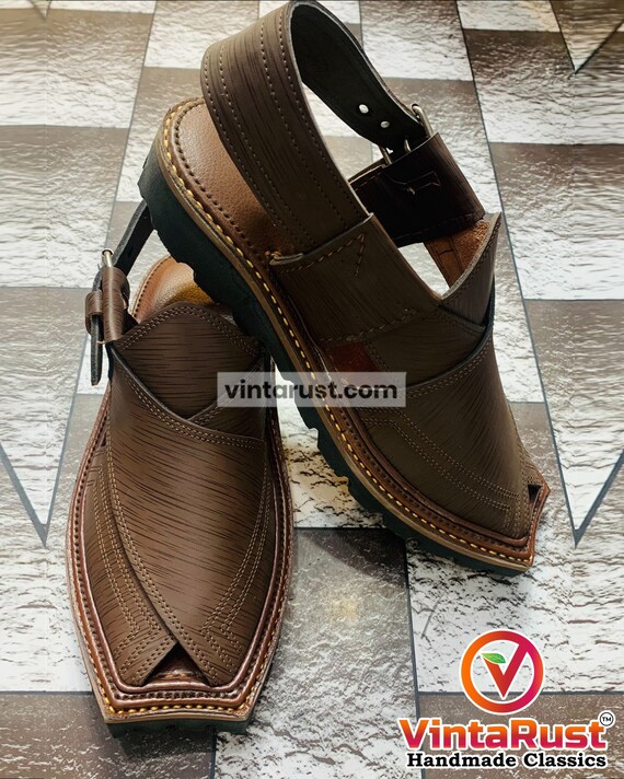 Classic Design Shoes Handmade Dark Brown Sandals Traditional