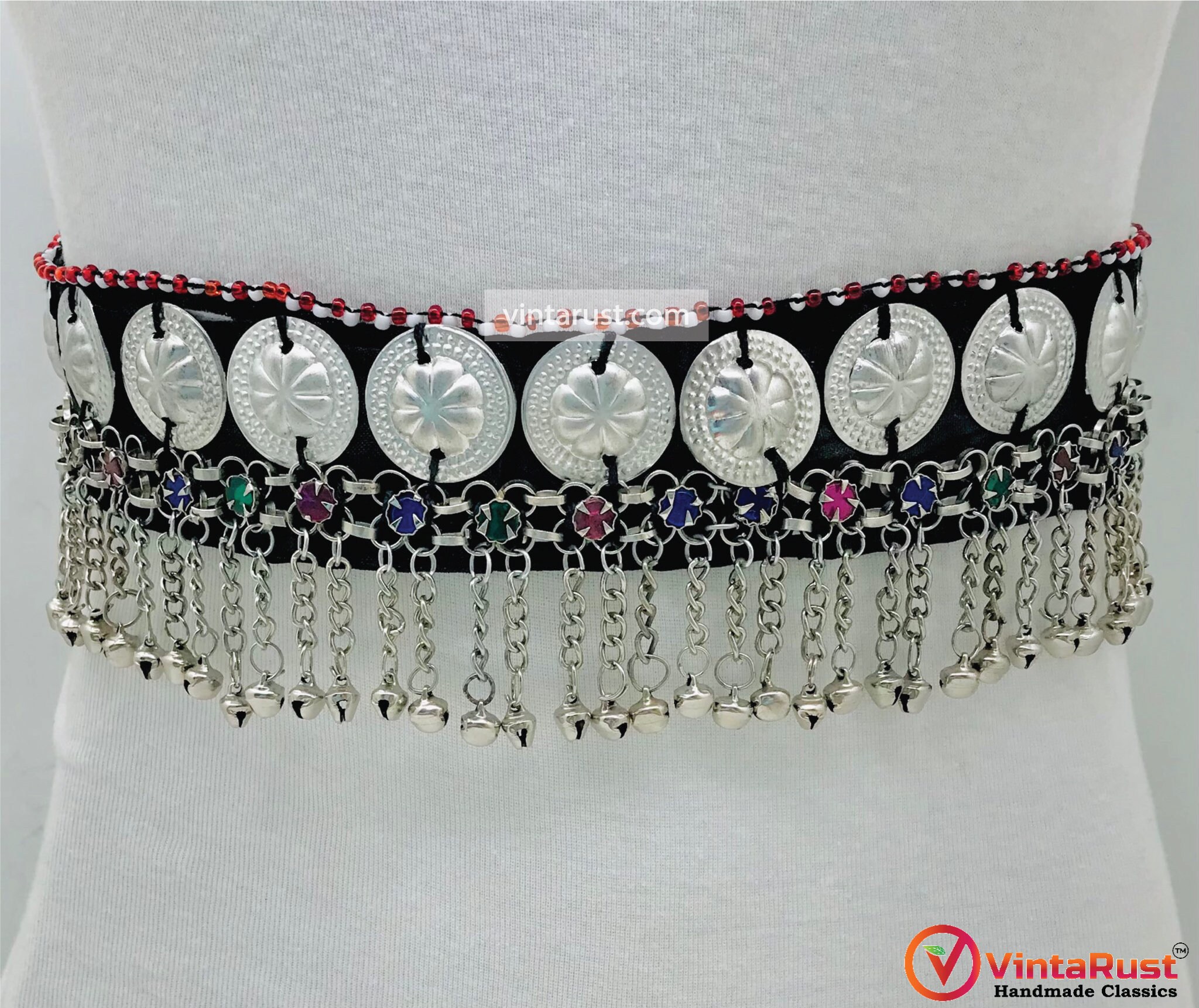 Handmade Kuchi Belly Dance Belt: Tribal Fusion Festival Belt 