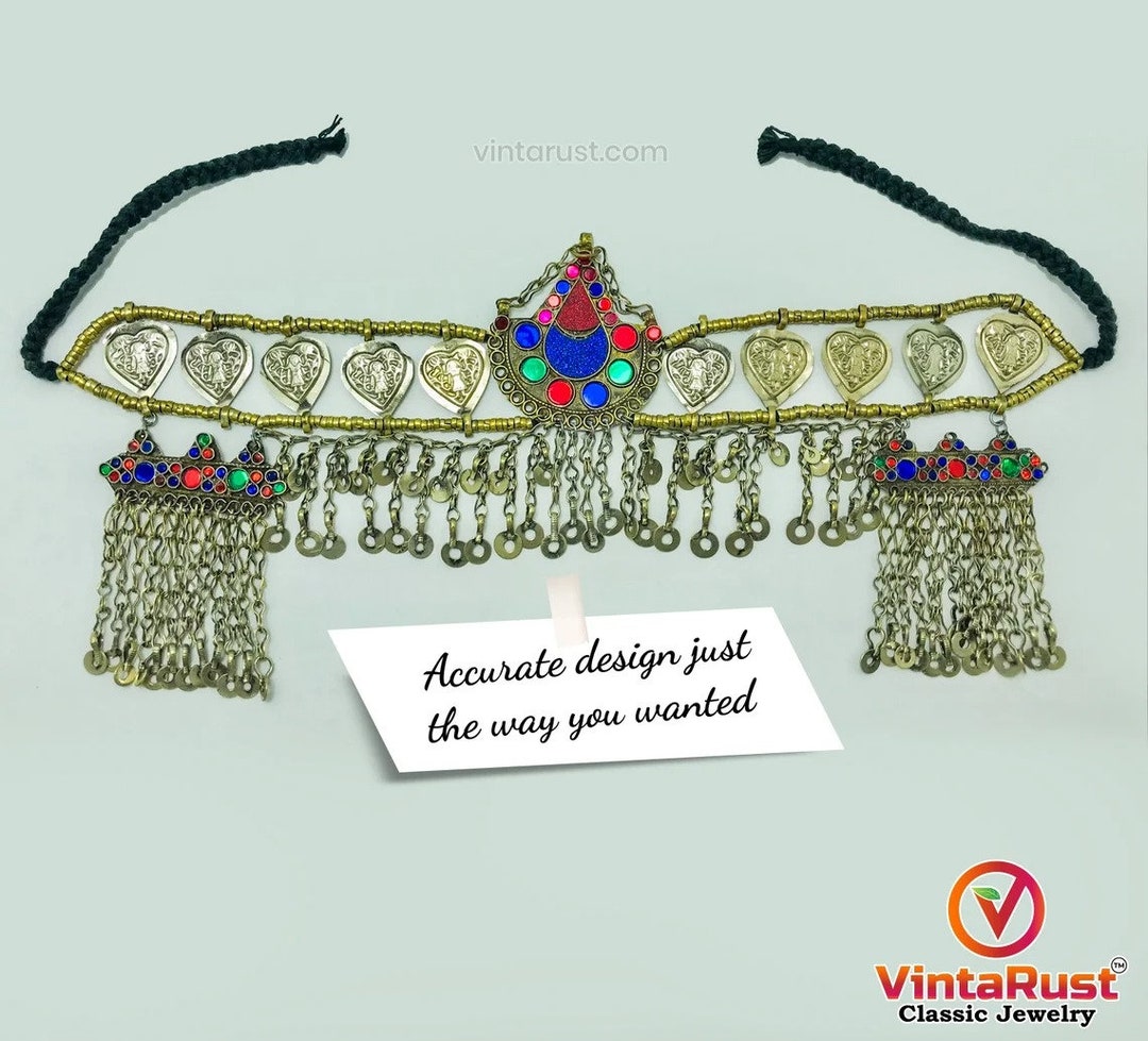 Afghan Tribal Kuchi Matha Patti, Ethnic Head Piece, Hair Jewelry, Body Jewelry, Afghan Kuchi Bells Matha Patti, Headpiece, Hair Jewelry - Etsy main image 3