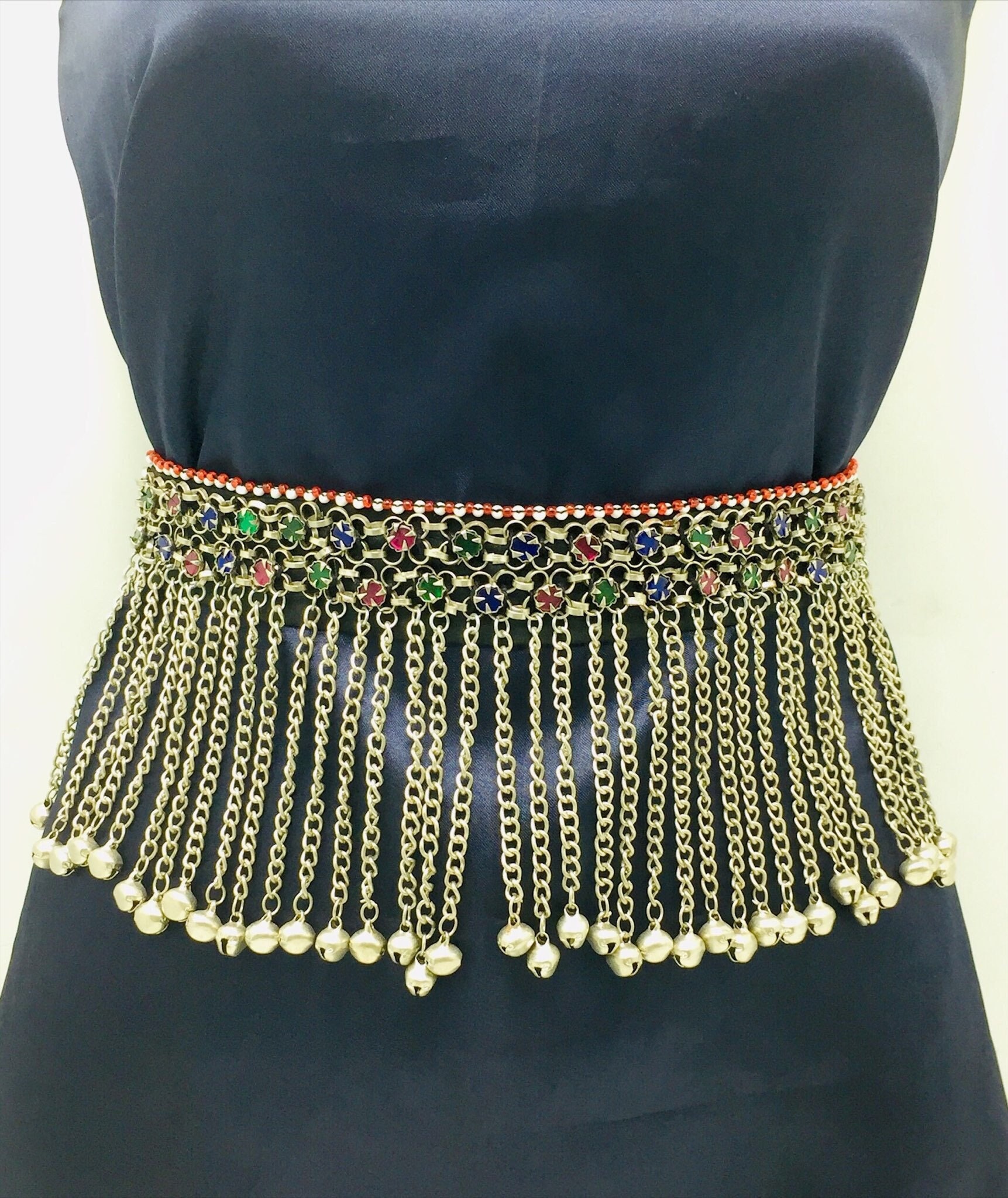 Tribal Belly Chain: Kuchi Belly Dance Belt With Bells  display picture 3