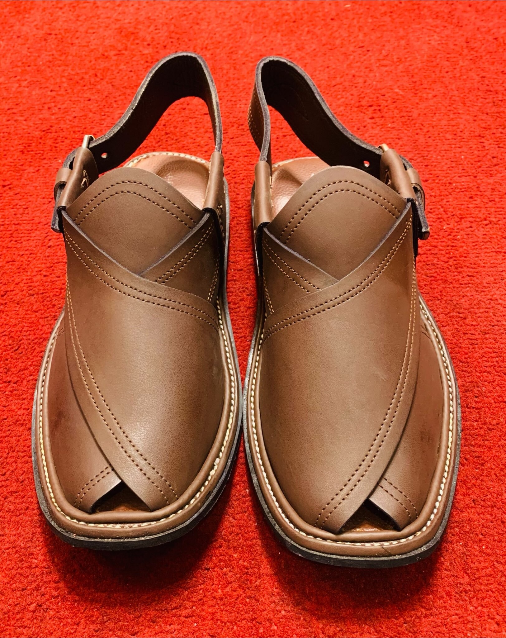 Handmade Leather Sandals, Brown Kaptaan Chappal for Men, Ethnic Men's Footwear, Genuine Leather Slippers, Wedding Sandals