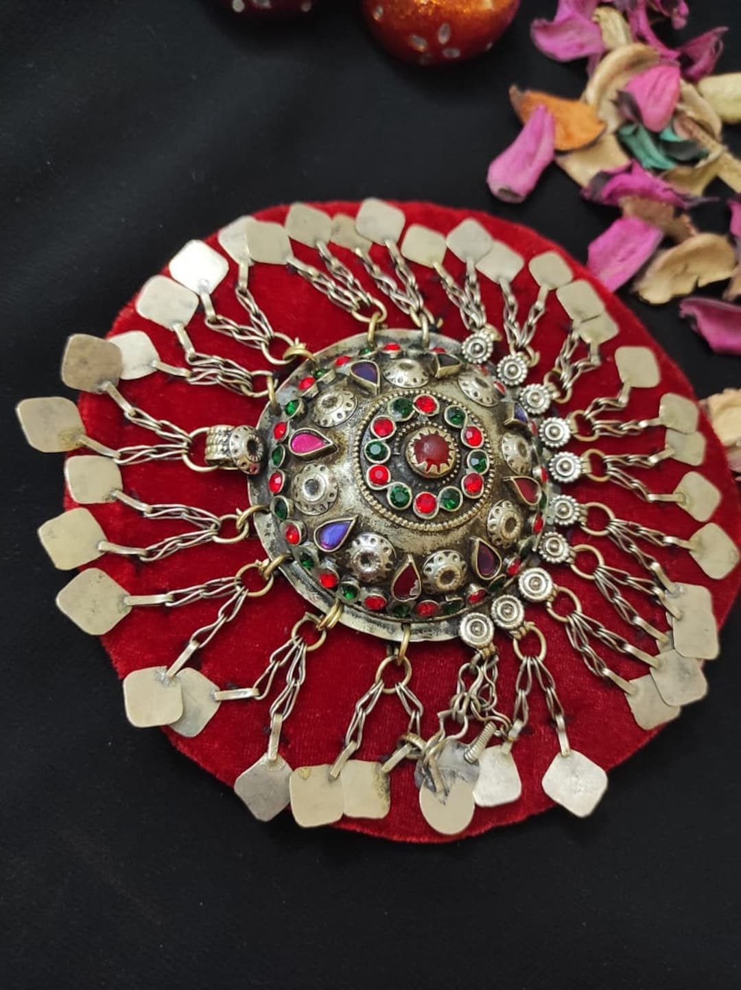 Red Ertugrul Inspired Hair Clip: Handmade Tribal Hair Pin  display picture 1