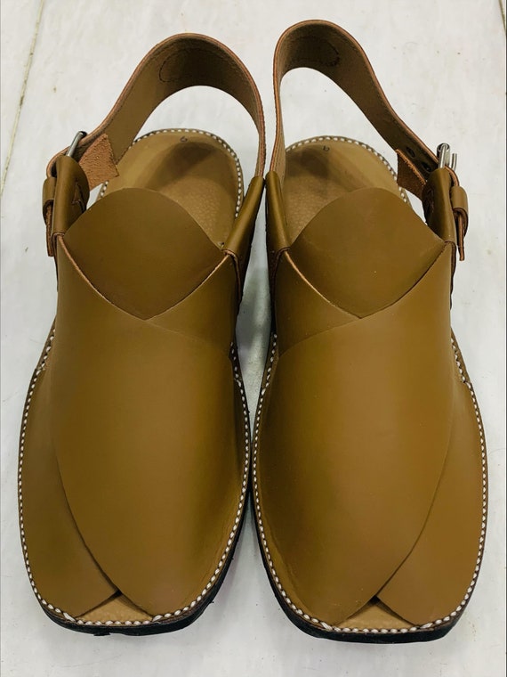 Handmade Leather Men Sandals, Peshawari Charsadda Kaptaan Chappal, Traditional Shoes