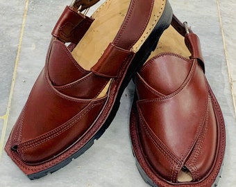 Leather Peshawari Chappal For Men, Gents Sandals, Handmade Dark Brown Chappal, Gents Leather Shoes, Wedding Shoes, Peshawari Chappal