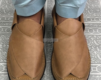 Handmade Leather Peshawari Chappal: Traditional Sandal Shoes