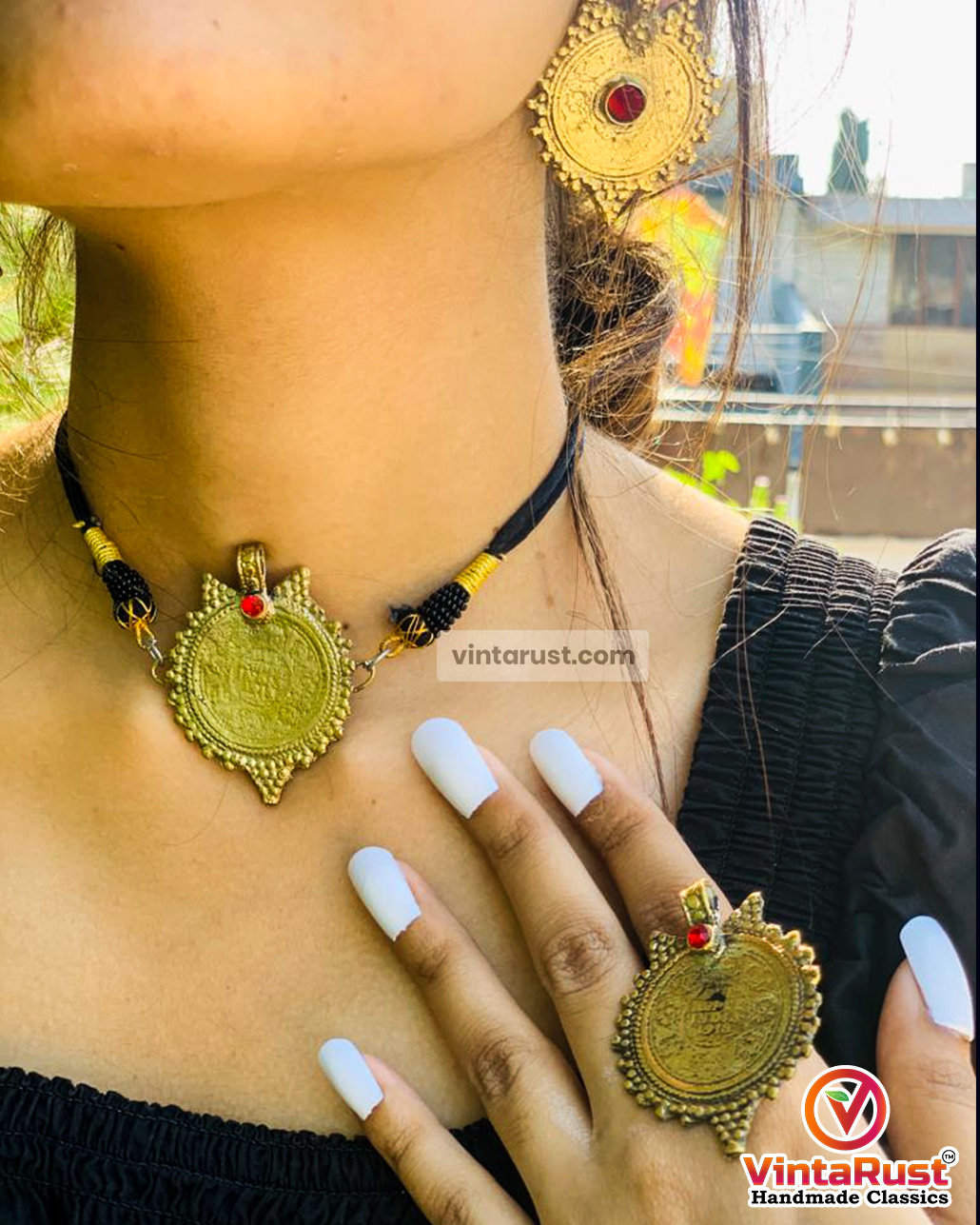 ヴィンテージ クチコイン ジュエリーセット：アフガン チョーカー