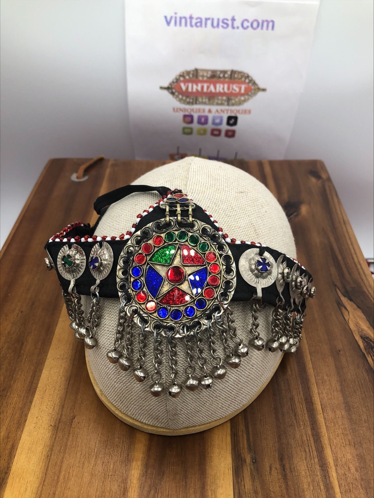 Hair jewelry- Afghan Ethnic Headpiece Matha Patti- Hair Accessories Kundan Head Band/sheesh Phool Tikka/bridal Matha Patti  main image 2