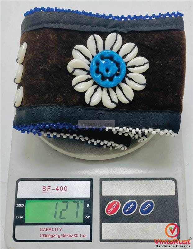 Boho Gypsy Shell Belt: Vintage Kuchi Festival Statement Belt  display picture 2