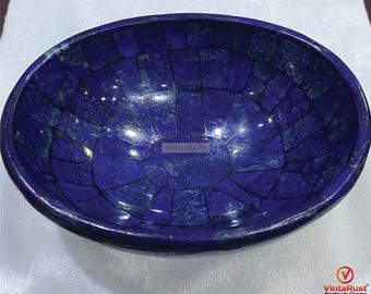 Genuine Lapis Lazuli Bowl: Handmade Gemstone Home Decor Gift