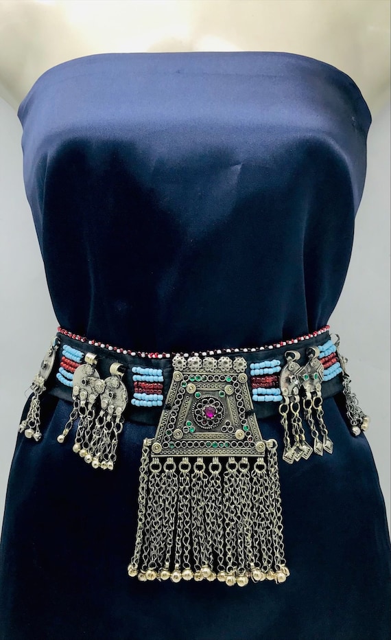 Vintage Kuchi Belt, Tribal Belly Belt With Big Pen