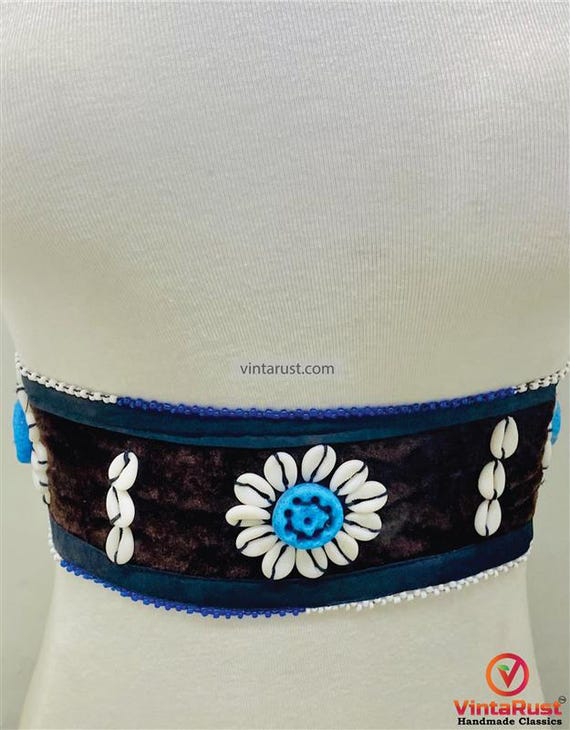 Boho Gypsy Shell Belt: Vintage Kuchi Festival Statement Belt  display picture 3
