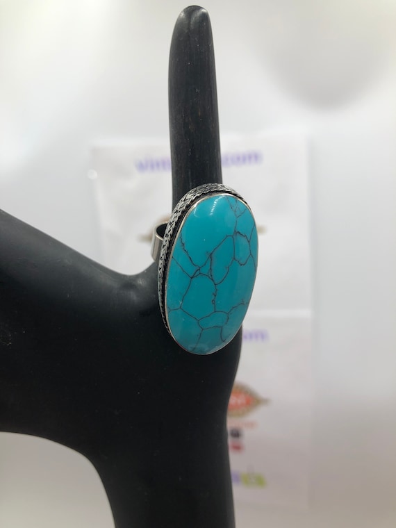 Ethnic Turquoise Stone Ring Handmade Tribal Statement Ring | Etsy