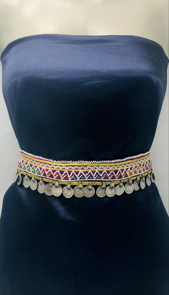 Handmade Tribal Coin Belt: Vintage Boho Belly Dance Belt Handmade Tribal Coin Belt: Vintage Boho Belly Dance Belt - Etsy main image 3