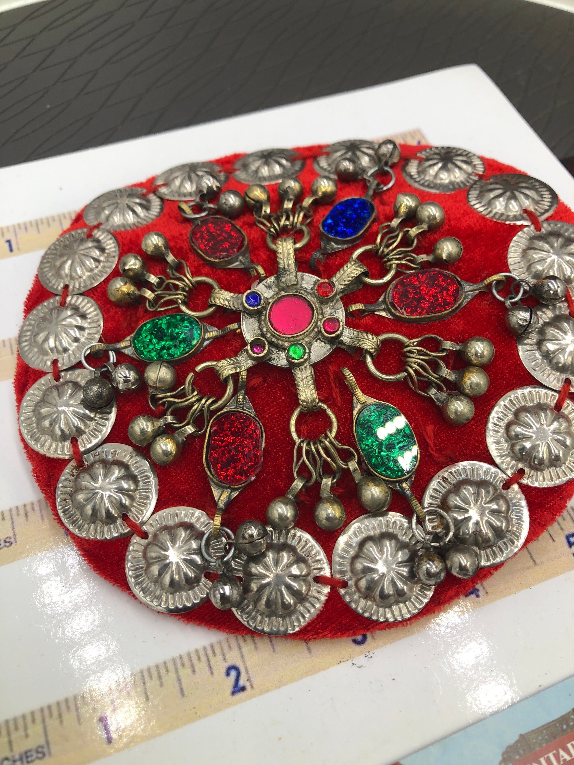 Red Ertugrul Inspired Hair Clip: Handmade Tribal Hair Pin - Etsy display picture 2