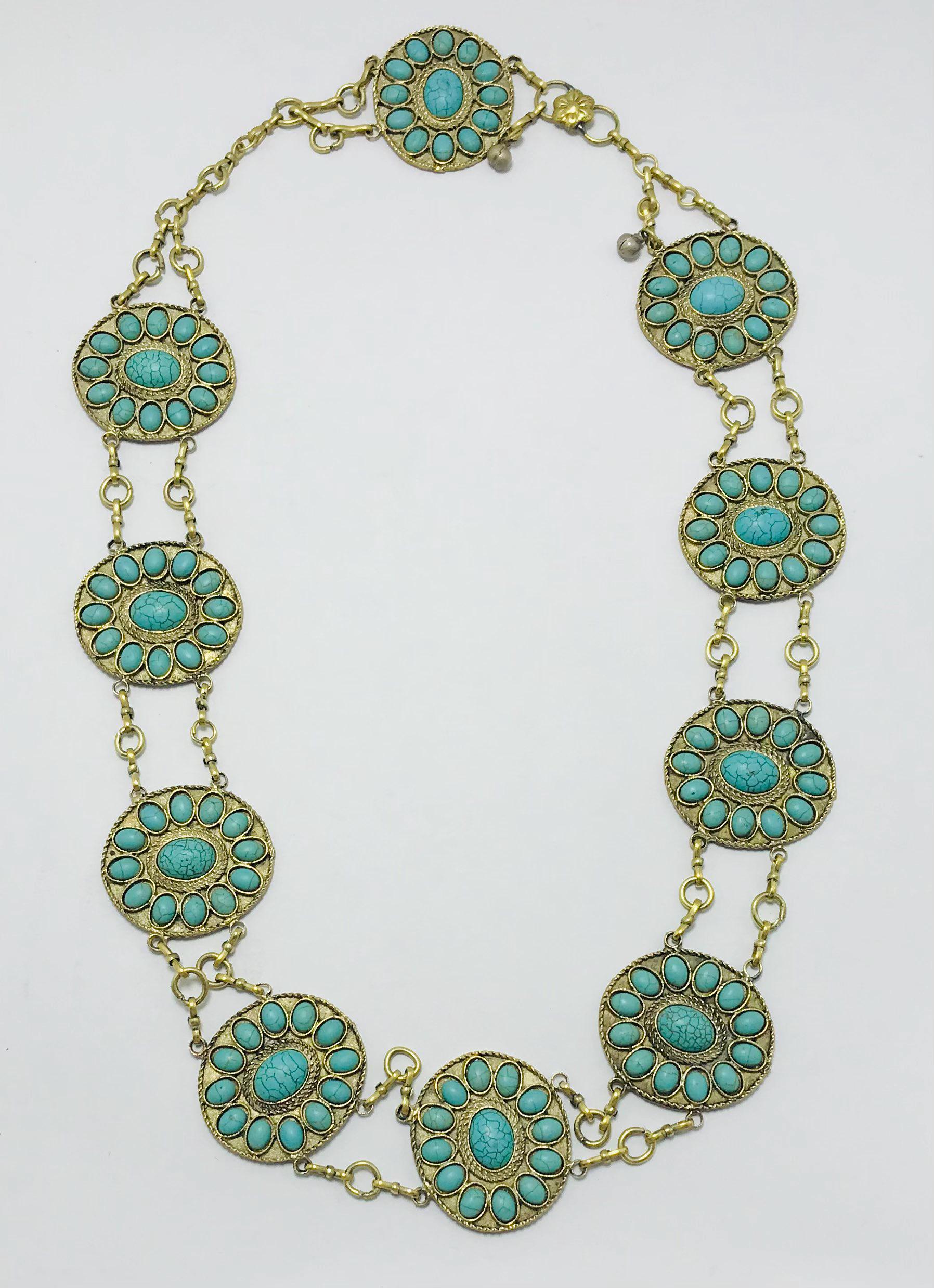 Tribal Turquoise Belly Chain: Handmade Kuchi Dance Belt Amazon.com: Duel On Jewel Antique Kuchi Women main image 3