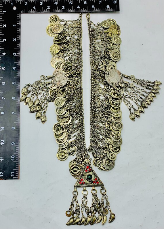 Tribal Kuchi Necklace, Silver Necklace With Dangl… - image 7