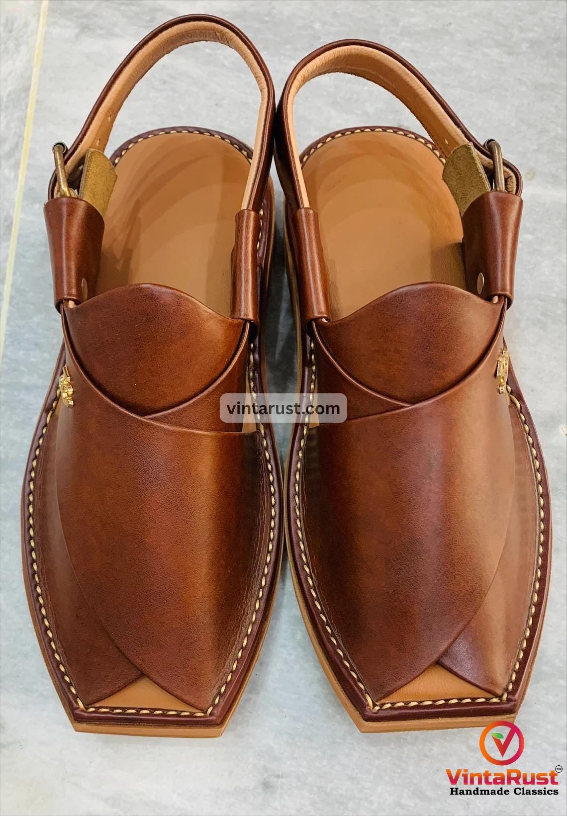 Leather Peshawari Chappal For Men, Gents Sandals, Handmade Dark Brown Chappal, Amazon.com | Handmade Shoes, Traditional Men main image 4