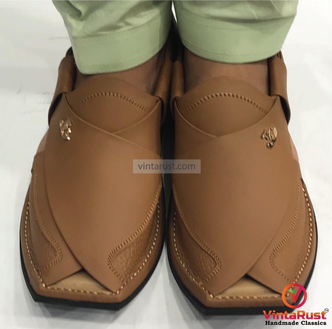 Cappella Peshawari Us 7, 8,9,10,11 Da Uomo in Pelle Nera Fatta a Mano