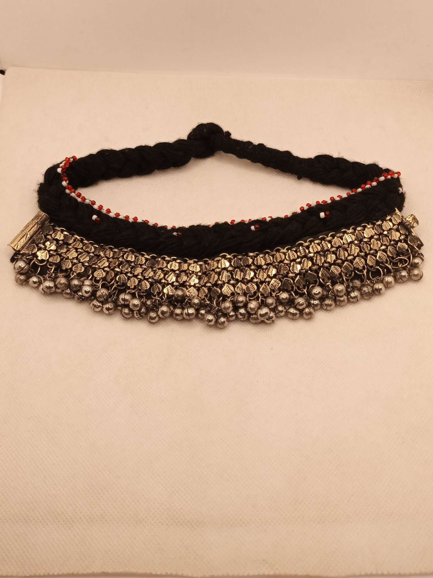 ヴィンテージ クチ チョーカー ネックレス:アフガニスタンのシルバー ヴィンテージ クチ チョーカー ネックレス:アフガニスタンのシルバー