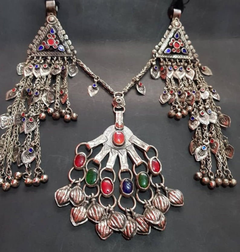 Kuchi Jewelry Handmade Necklace Afghan Ethnic Jewelry Afghan Pendant Necklace With Bells