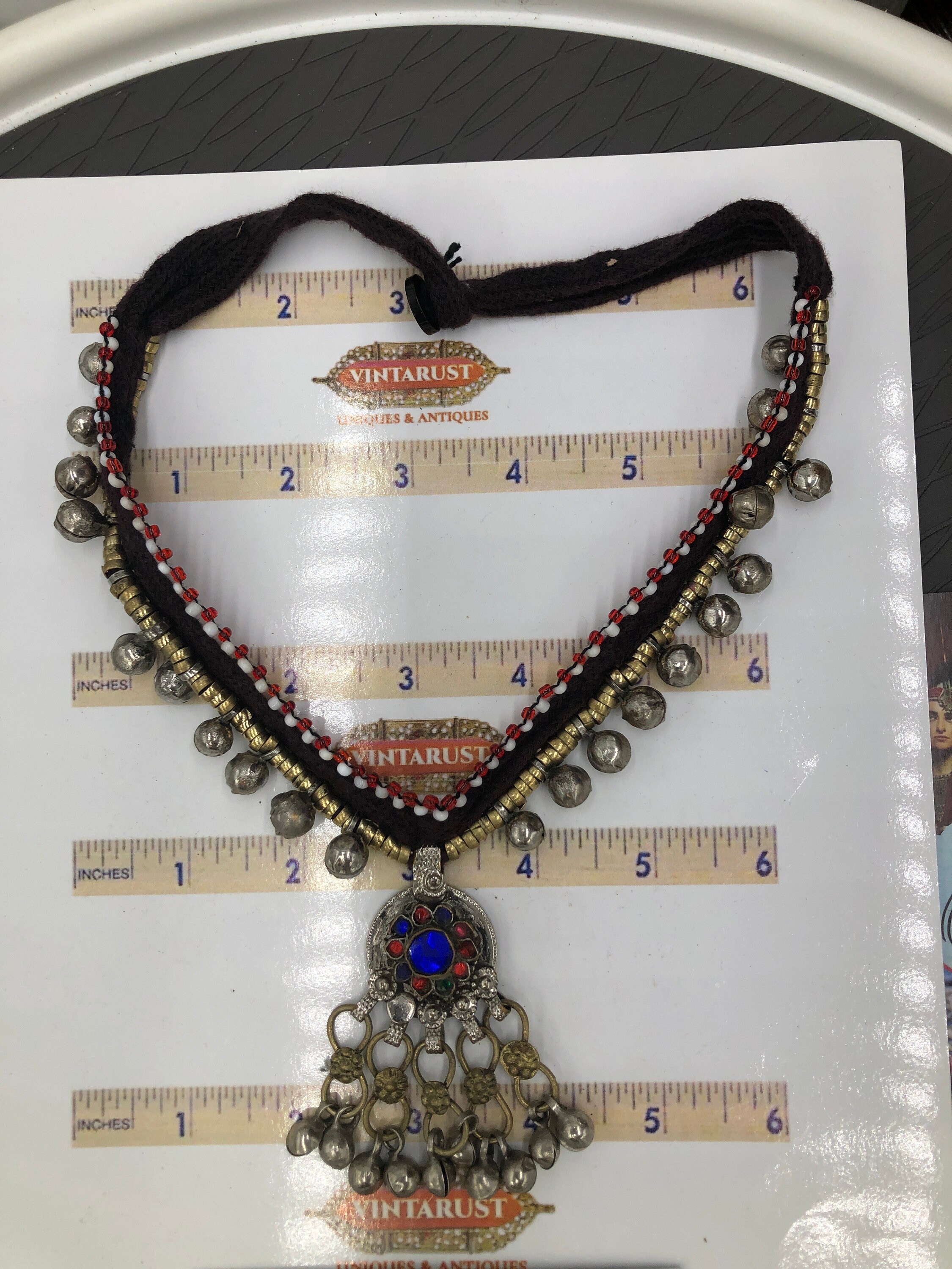 ヴィンテージ クチペンダントネックレス：アフガニスタンのベル、民族